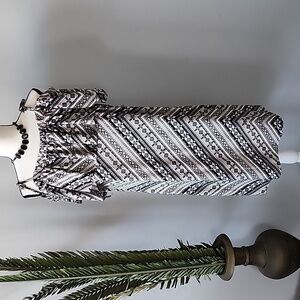 Tacera black and tan tribal print adjustable dress